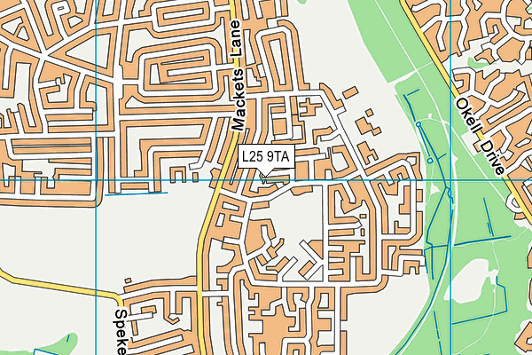 L25 9TA map - OS VectorMap District (Ordnance Survey)