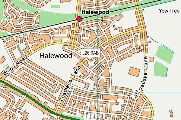 L26 0AB map - OS VectorMap District (Ordnance Survey)