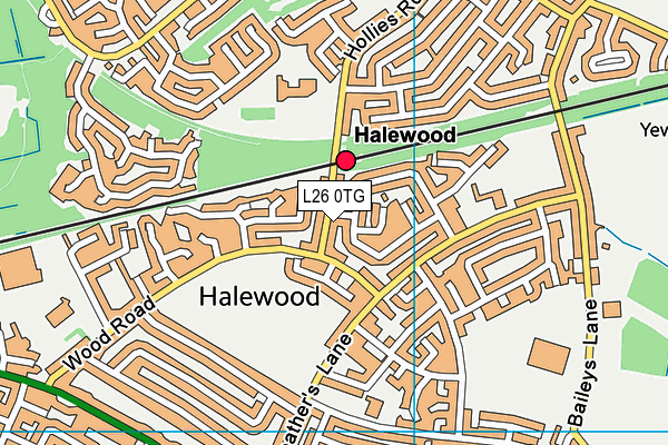 L26 0TG map - OS VectorMap District (Ordnance Survey)