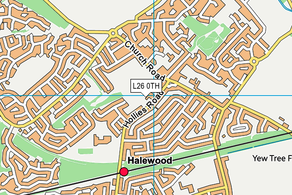 The Hollies map (L26 0TH) - OS VectorMap District (Ordnance Survey)