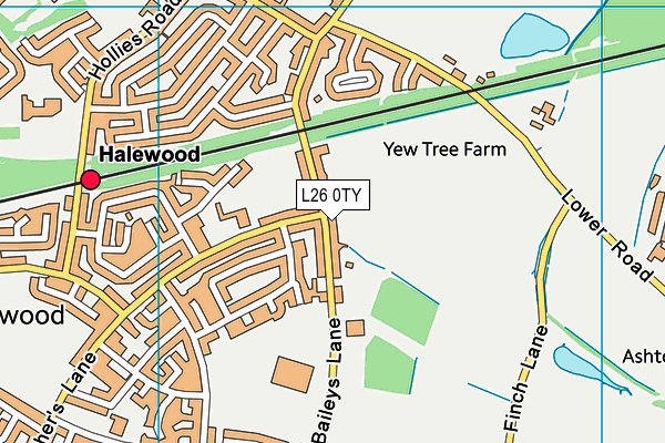 Halewood Leisure Centre map (L26 0TY) - OS VectorMap District (Ordnance Survey)