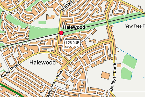 L26 0UF map - OS VectorMap District (Ordnance Survey)