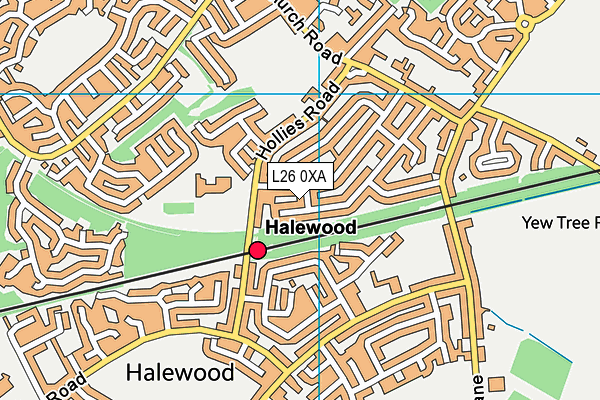 L26 0XA map - OS VectorMap District (Ordnance Survey)