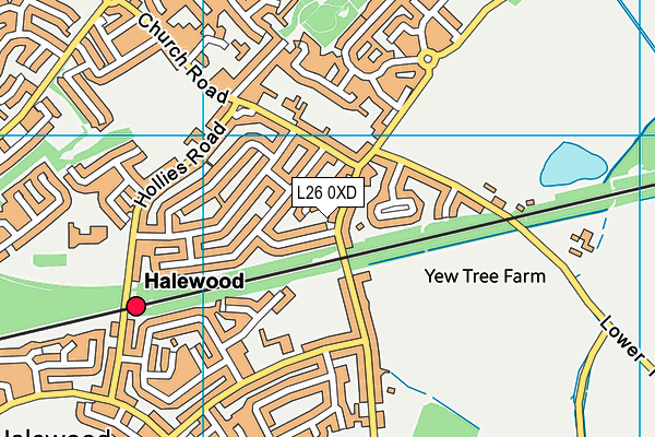 L26 0XD map - OS VectorMap District (Ordnance Survey)