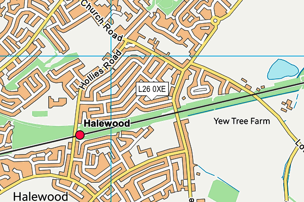 L26 0XE map - OS VectorMap District (Ordnance Survey)