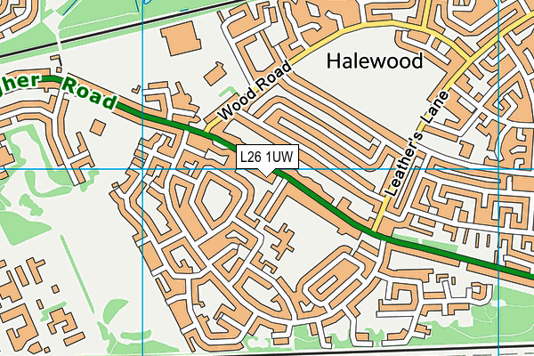 L26 1UW map - OS VectorMap District (Ordnance Survey)