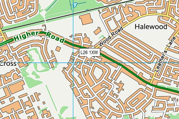 L26 1XW map - OS VectorMap District (Ordnance Survey)