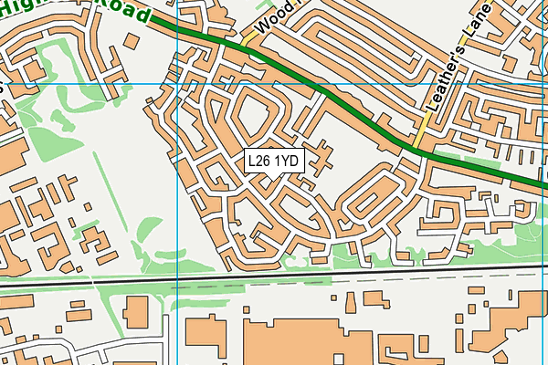 L26 1YD map - OS VectorMap District (Ordnance Survey)