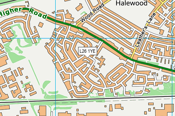 L26 1YE map - OS VectorMap District (Ordnance Survey)