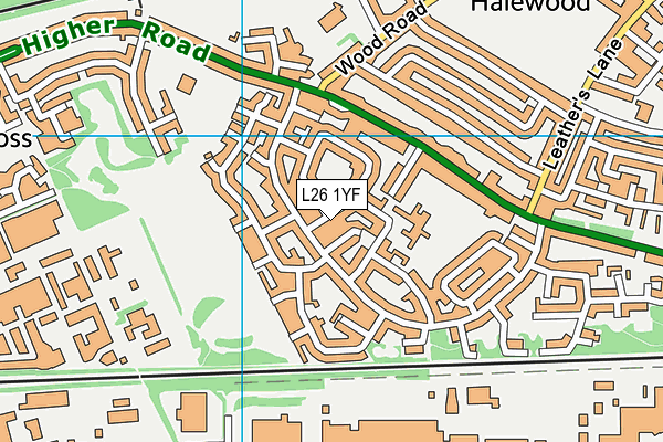 L26 1YF map - OS VectorMap District (Ordnance Survey)