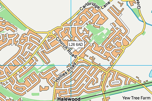 L26 6AD map - OS VectorMap District (Ordnance Survey)