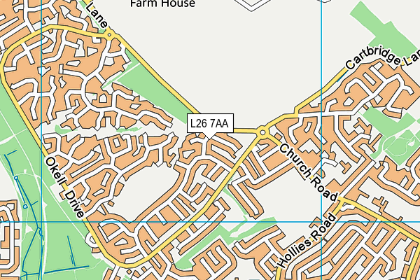 L26 7AA map - OS VectorMap District (Ordnance Survey)