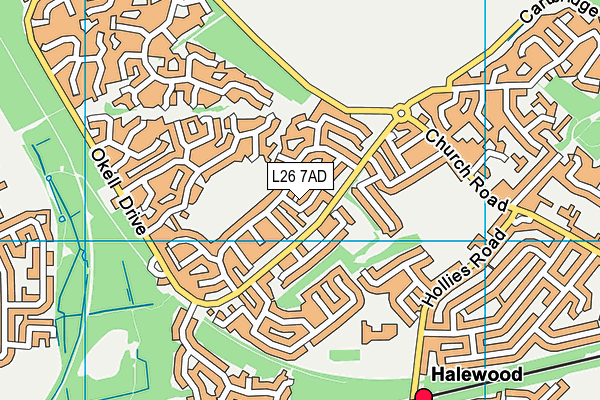 L26 7AD map - OS VectorMap District (Ordnance Survey)