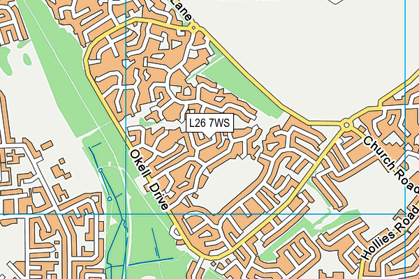 L26 7WS map - OS VectorMap District (Ordnance Survey)