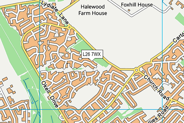L26 7WX map - OS VectorMap District (Ordnance Survey)