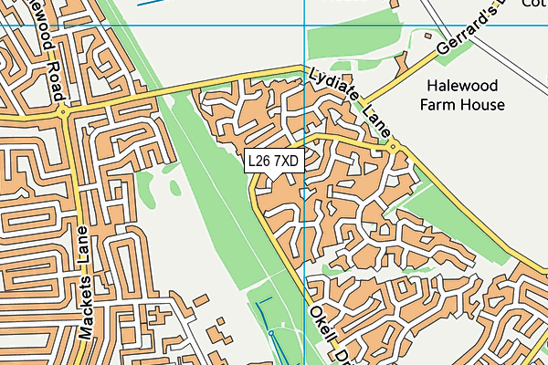 L26 7XD map - OS VectorMap District (Ordnance Survey)