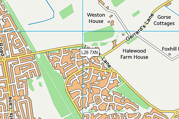 L26 7XN map - OS VectorMap District (Ordnance Survey)