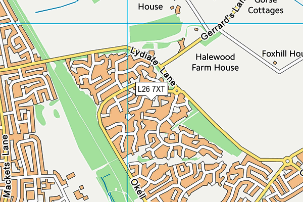 L26 7XT map - OS VectorMap District (Ordnance Survey)