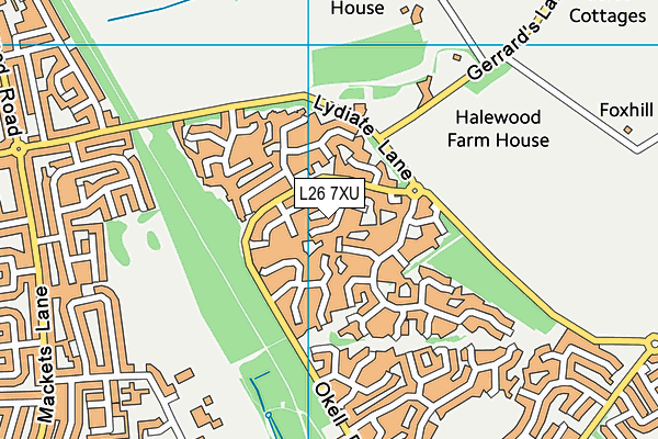 L26 7XU map - OS VectorMap District (Ordnance Survey)