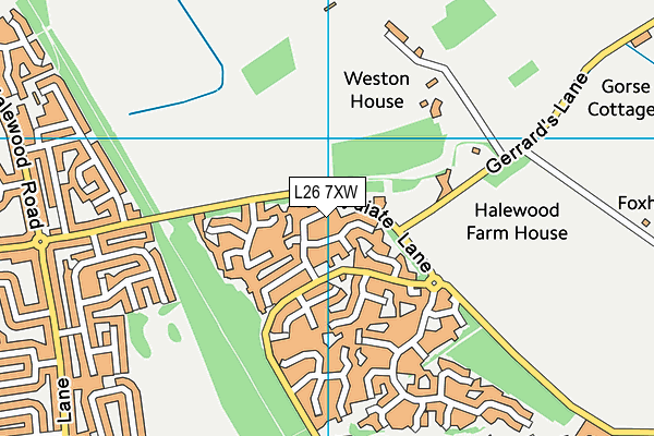 L26 7XW map - OS VectorMap District (Ordnance Survey)