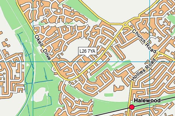 L26 7YA map - OS VectorMap District (Ordnance Survey)