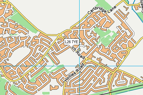 L26 7YE map - OS VectorMap District (Ordnance Survey)