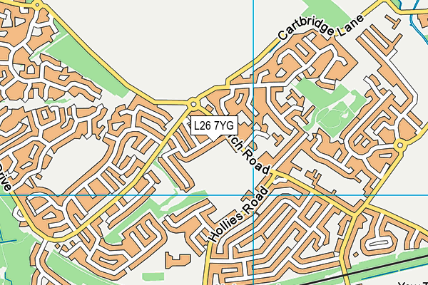 L26 7YG map - OS VectorMap District (Ordnance Survey)