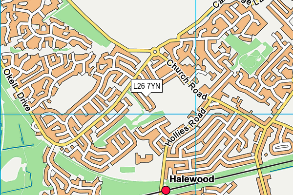 L26 7YN map - OS VectorMap District (Ordnance Survey)