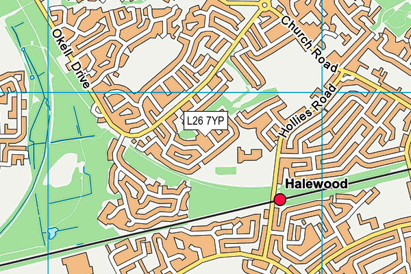 L26 7YP map - OS VectorMap District (Ordnance Survey)