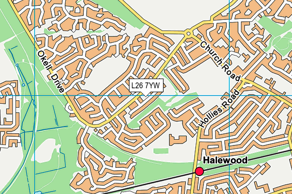 L26 7YW map - OS VectorMap District (Ordnance Survey)