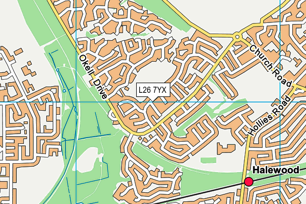 L26 7YX map - OS VectorMap District (Ordnance Survey)