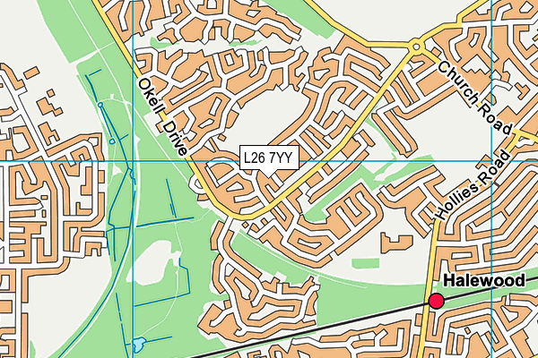 L26 7YY map - OS VectorMap District (Ordnance Survey)