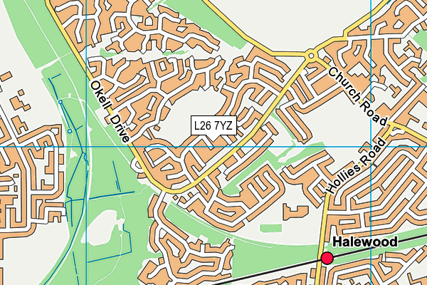 L26 7YZ map - OS VectorMap District (Ordnance Survey)