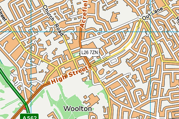 L26 7ZN map - OS VectorMap District (Ordnance Survey)