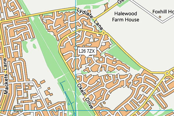 L26 7ZX map - OS VectorMap District (Ordnance Survey)