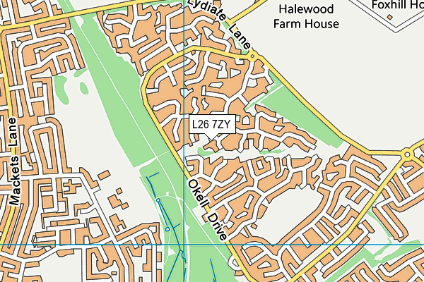 L26 7ZY map - OS VectorMap District (Ordnance Survey)