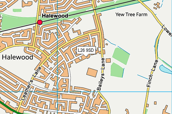 L26 9SD map - OS VectorMap District (Ordnance Survey)
