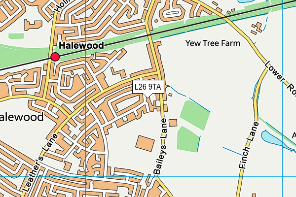 L26 9TA map - OS VectorMap District (Ordnance Survey)