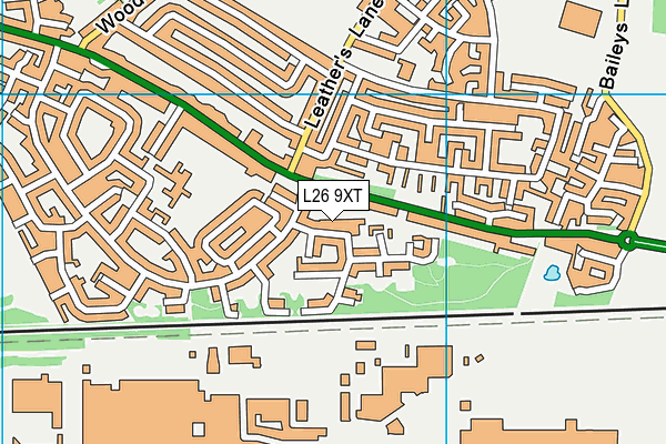 L26 9XT map - OS VectorMap District (Ordnance Survey)