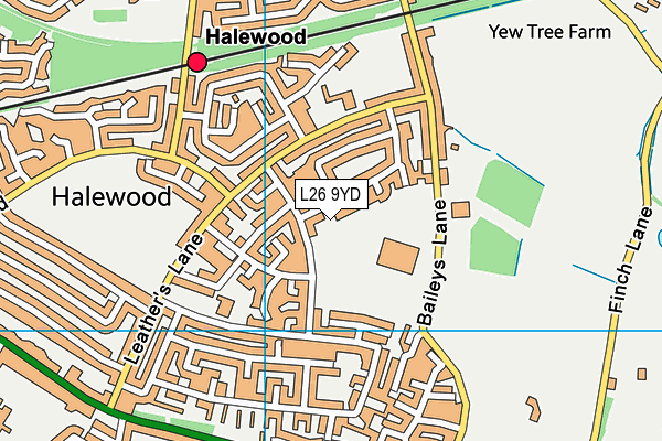 L26 9YD map - OS VectorMap District (Ordnance Survey)