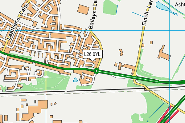 L26 9YL map - OS VectorMap District (Ordnance Survey)
