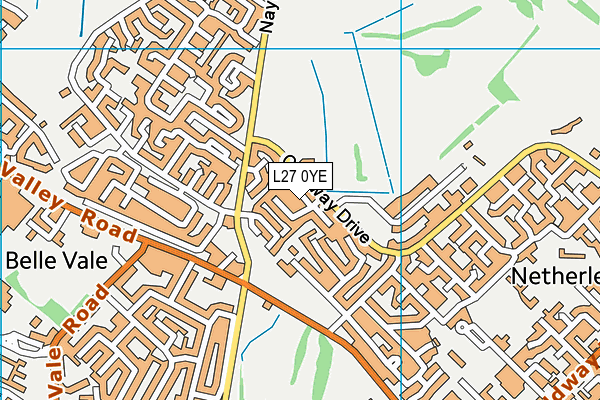 Caldway Drive Playing Fields map (L27 0YE) - OS VectorMap District (Ordnance Survey)