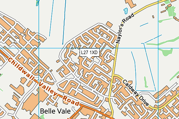 L27 1XD map - OS VectorMap District (Ordnance Survey)
