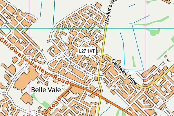L27 1XT map - OS VectorMap District (Ordnance Survey)