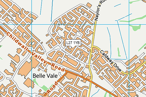 L27 1YB map - OS VectorMap District (Ordnance Survey)