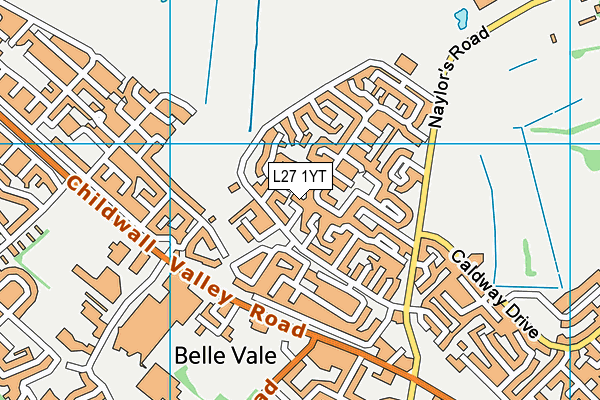 L27 1YT map - OS VectorMap District (Ordnance Survey)