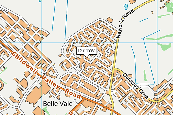 L27 1YW map - OS VectorMap District (Ordnance Survey)