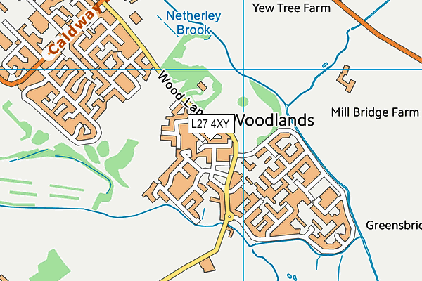 L27 4XY map - OS VectorMap District (Ordnance Survey)