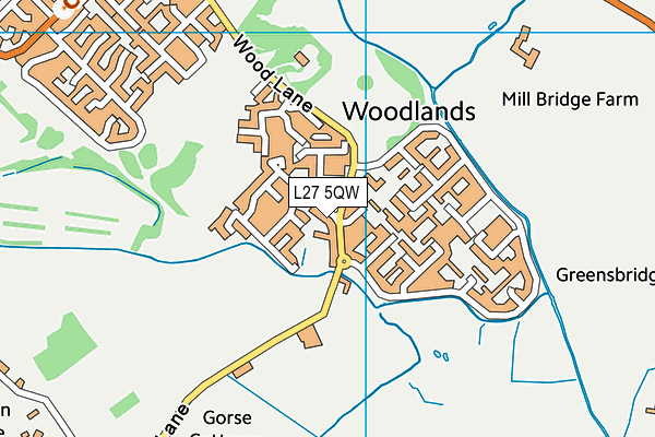 L27 5QW map - OS VectorMap District (Ordnance Survey)