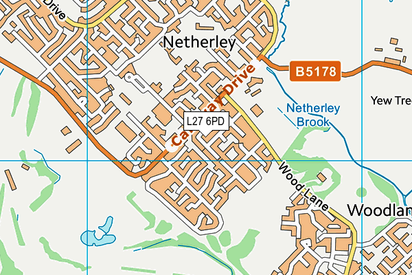 L27 6PD map - OS VectorMap District (Ordnance Survey)